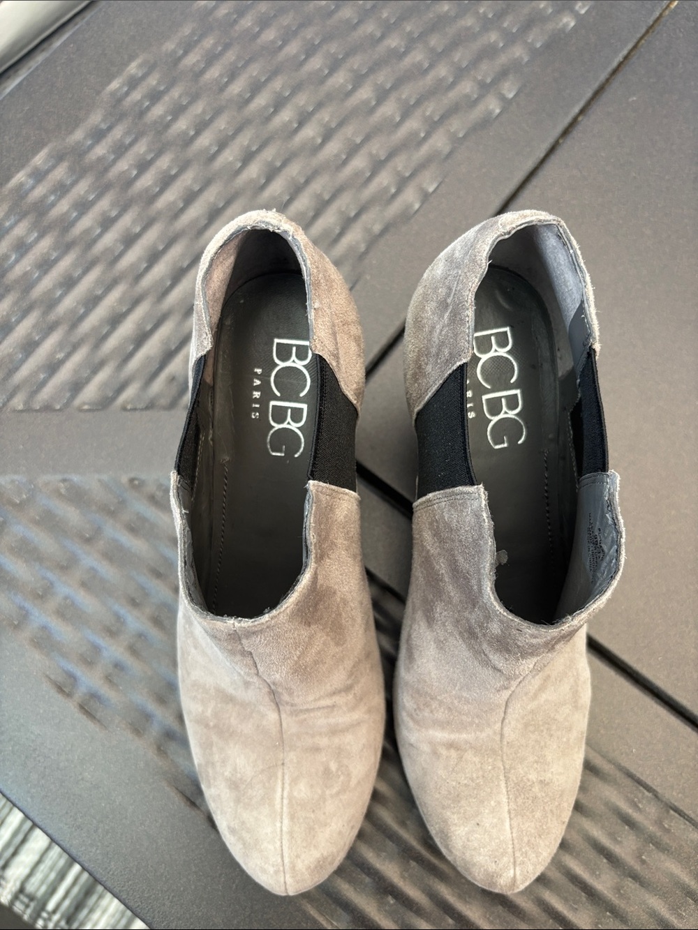 Size 9 Suede Wedge Ankle Boots - Grey - Picture 3 of 7